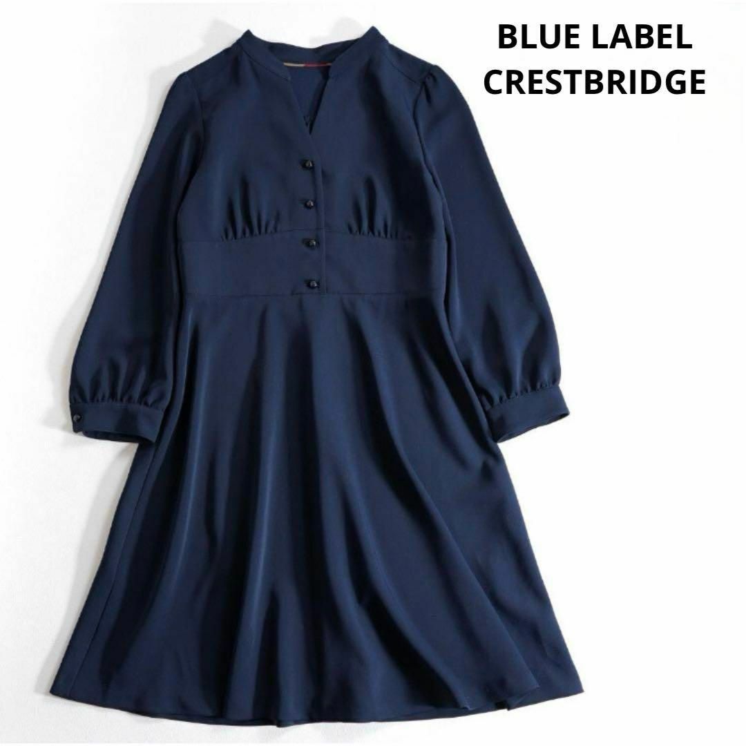 BLUE LABEL CRESTBRIDGE(ブルーレーベルクレストブリッジ)の693*美品 クレストブリッジ ブルーレーベル ジョーゼット ワンピース レディースのワンピース(ひざ丈ワンピース)の商品写真