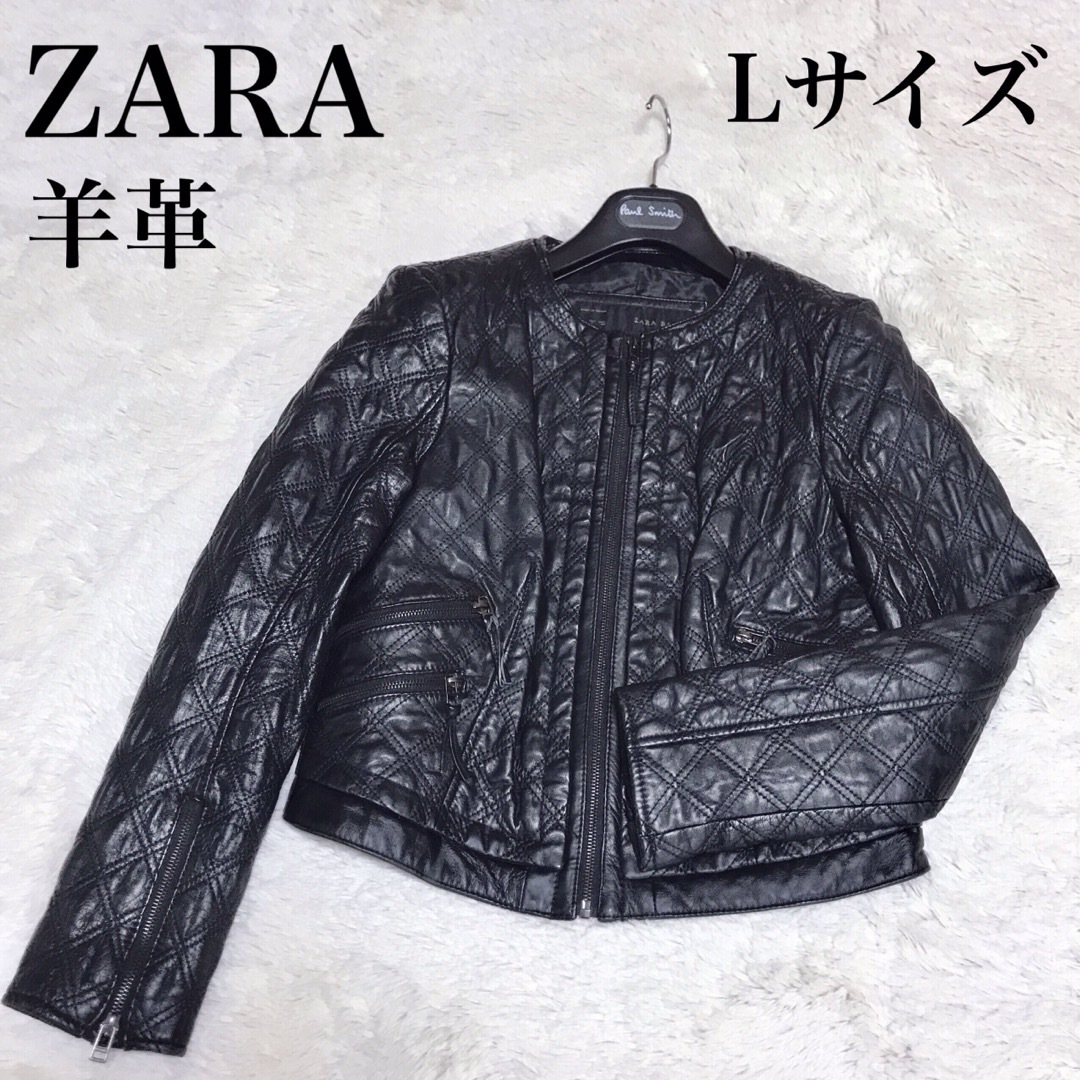 ZARA リアルレザー ダブルライダースジャケット 牛革 L 赤く ZARA リアルレザー ダブルライダースジャケット 牛革 L 赤く