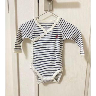 プチバトー(PETIT BATEAU)のプチバトー⭐︎前開きボーダー肌着⭐︎3 m(肌着/下着)