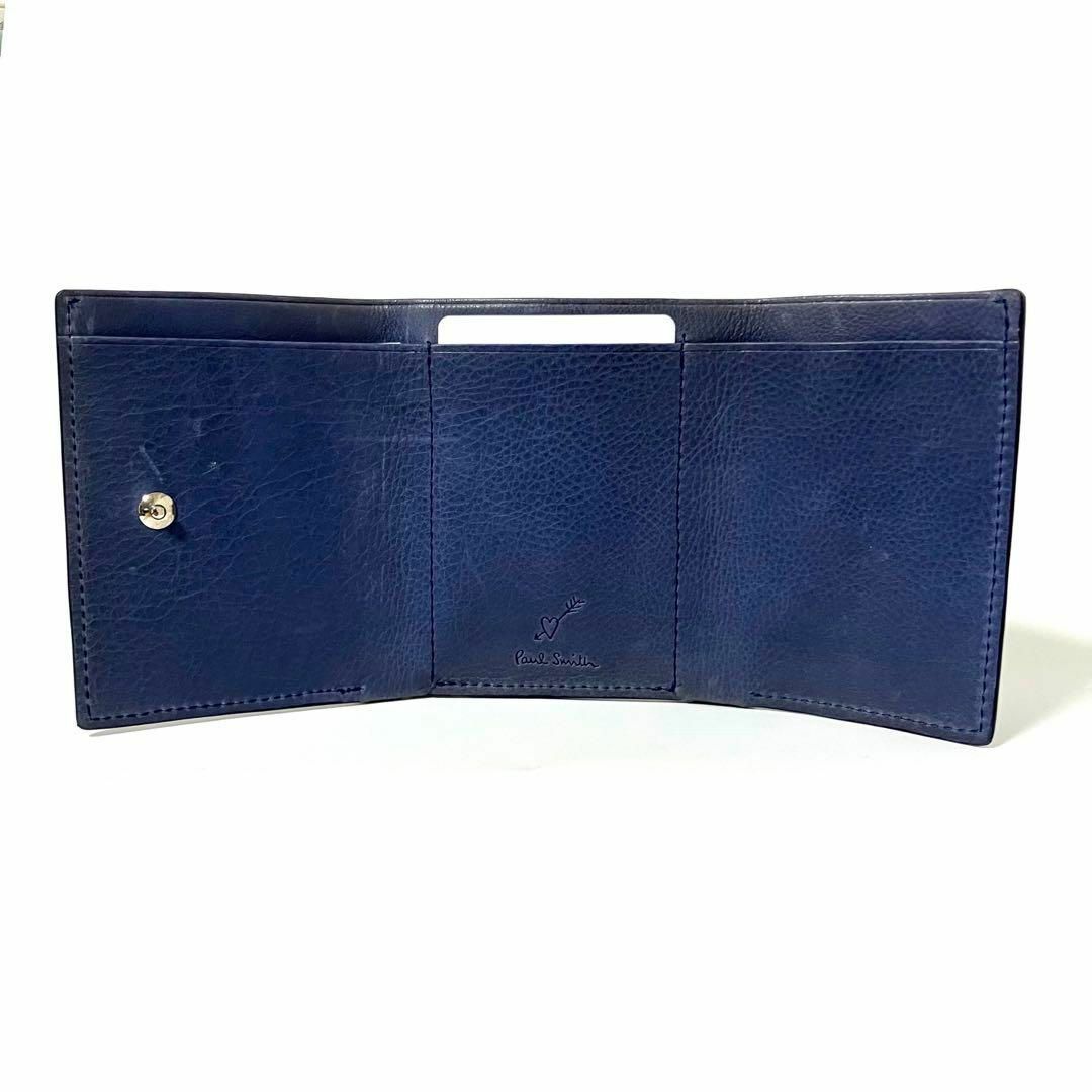 Paul Smith ポール・スミス インカスレザー 三つ折り財布 ネイビー Paul Smith ポール・スミス インカスレザー 三つ折り財布 ネイビー