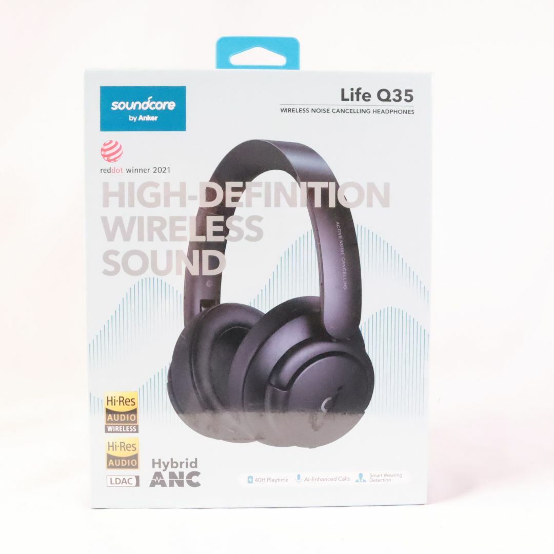 Anker(アンカー)のAnker アンカー　Soundcore Life Q35（　Bluetooth5.0 ワイヤレス ヘッドホン　）【LDAC対応/ウルトラノイズキャンセリング/ハイレゾ対応 (ワイヤレス/有線) / 外音取り込みモード/NFC・Bluetooth対応 / 最大40時間音楽再生 / マイク内蔵】 スマホ/家電/カメラのオーディオ機器(ヘッドフォン/イヤフォン)の商品写真