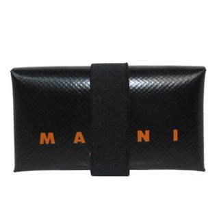 マルニ(Marni)のマルニ 三つ折り財布 PFMI0007 (ブラック×オレンジ系)(折り財布)