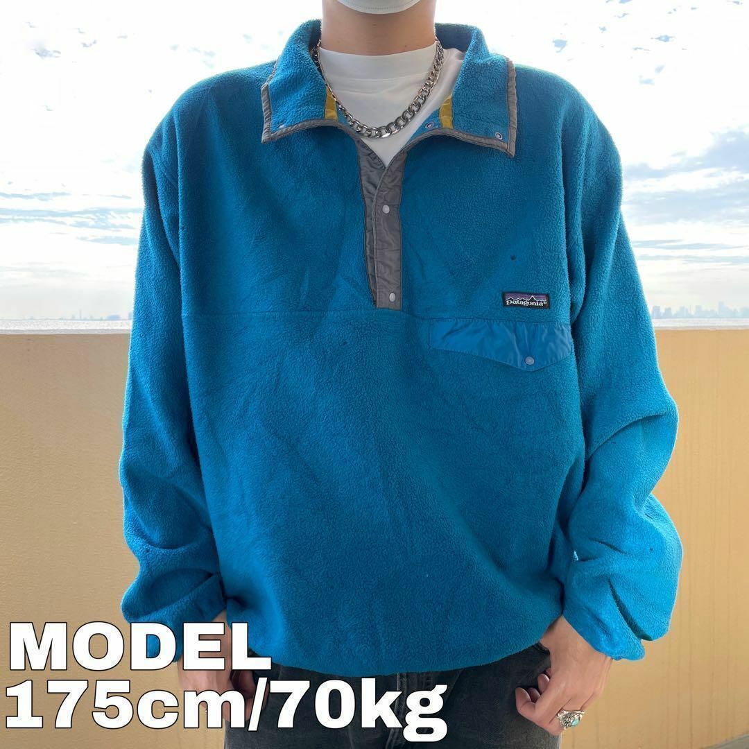 patagonia(パタゴニア)のpatagonia パタゴニア スナップT フリース 2XL ブルー 青 水色 メンズのトップス(スウェット)の商品写真