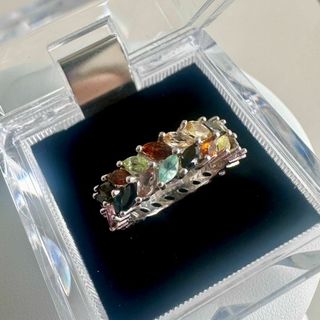 4.00ct 天然トルマリン[NpEy]リングK14WG(リング(指輪))