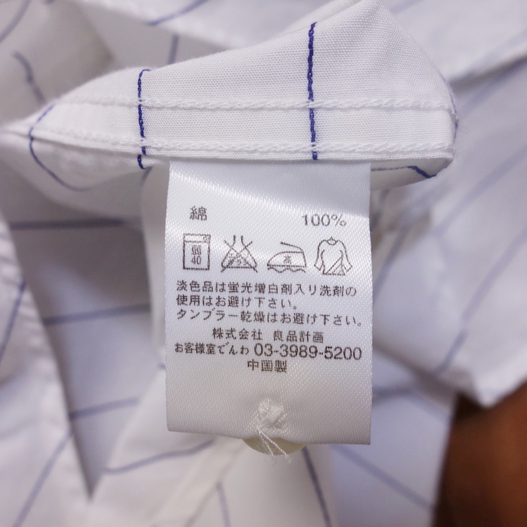 MUJI (無印良品)(ムジルシリョウヒン)のLサイズ 半袖シャツ MUJI メンズ 無印良品 古着 白 LX10 メンズのトップス(シャツ)の商品写真