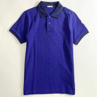 モンクレール(MONCLER)の7e19-2 タグ付 MONCLER モンクレール ロゴワッペンポロシャツ サイズS ネイビー MAGLIA POLO MANICA C マリアポロマニカ 半袖(シャツ)