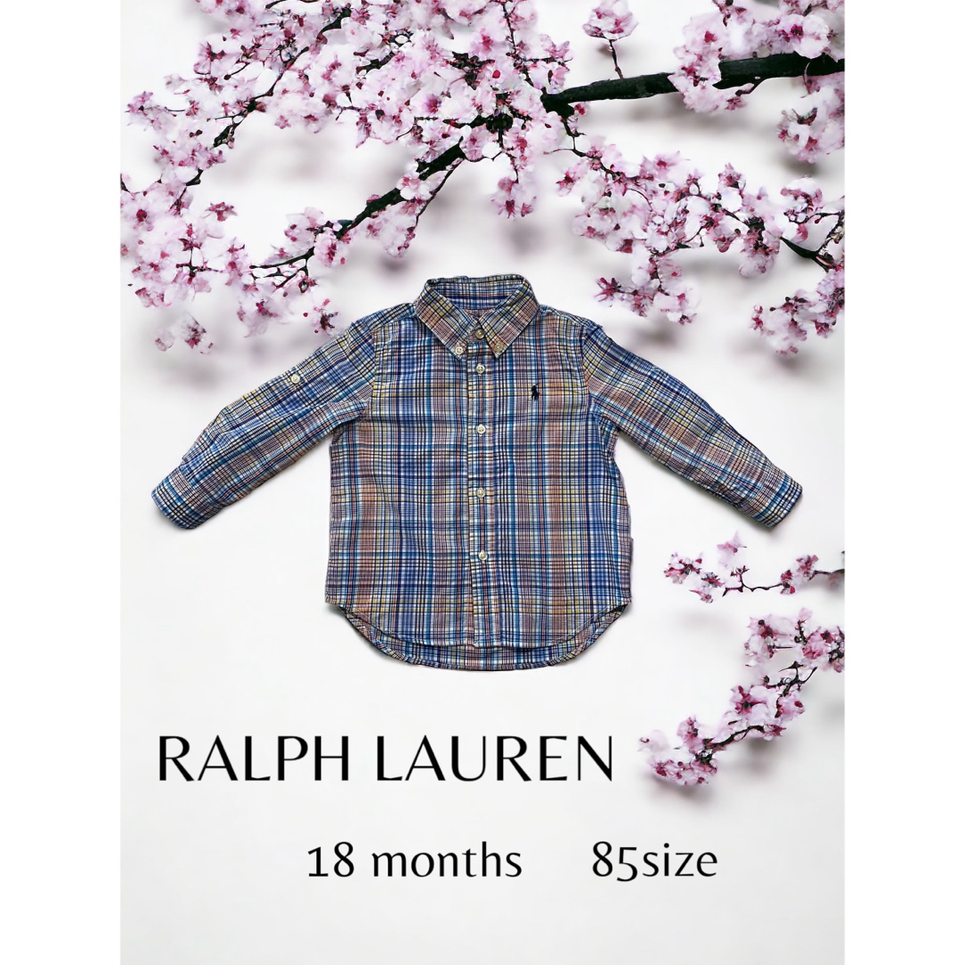 Ralph Lauren(ラルフローレン)のラルフローレン　チェックシャツ 綿　ベビー服　子ども服　美品　春服　お出かけ キッズ/ベビー/マタニティのベビー服(~85cm)(シャツ/カットソー)の商品写真