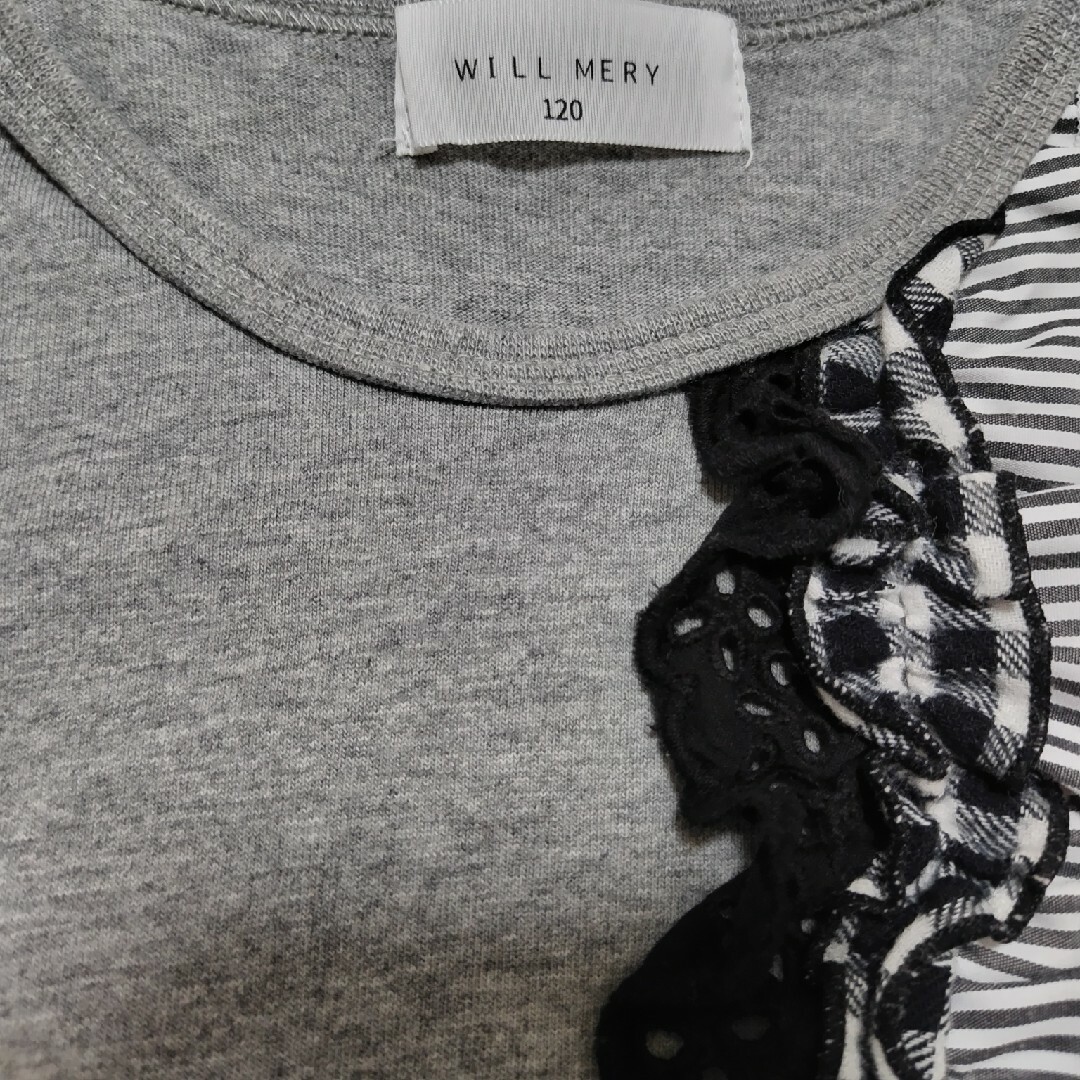 WILL MERY(ウィルメリー)の値下げ　WILL MERY 長袖ワンピース 120cm ｸﾞﾚｰﾁｪｯｸ キッズ/ベビー/マタニティのキッズ服女の子用(90cm~)(ワンピース)の商品写真