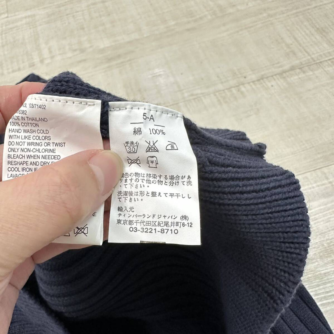 Timberland(ティンバーランド)の未使用 ティンバーランド 袖 ロゴ コットン リブ ニット プルオーバー XL メンズのトップス(ニット/セーター)の商品写真