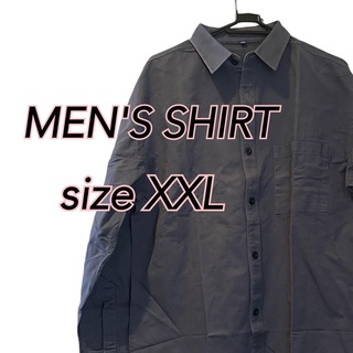 メンズ カジュアルシャツ XXL チャコールグレー(シャツ)