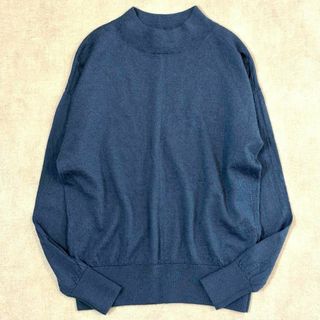 ニジュウサンク(23区)のuncrave アンクレイヴ　カシミヤ　シルク　シアー　ニット　size1  青(ニット/セーター)