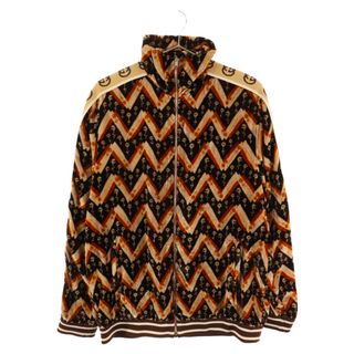 グッチ(Gucci)のGUCCI グッチ 20SS CHEVRON DAISY JACKET 598730 シェブロン デイジー トラックジャケット ベロアジャージ ブラウン(フライトジャケット)