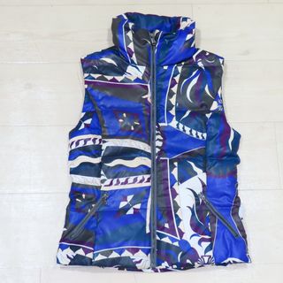 EMILIO PUCCI - K02 EMILIO PUCCI エミリオプッチ 総柄 ダウン ベスト I38 ネイビー