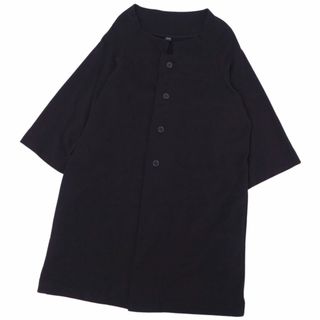 ワイズ(Y's)の美品 ワイズ Y's Yohji Yamamoto スウェット ワンピース ボタンフライ 無地 コットン トップス レディース YN-T81-075 2(M相当) ブラック(トレーナー/スウェット)