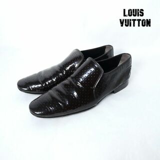 ルイヴィトン(LOUIS VUITTON)の美品 Louis Vuitton エナメル パンチング スクエアトゥ ローファー(ドレス/ビジネス)