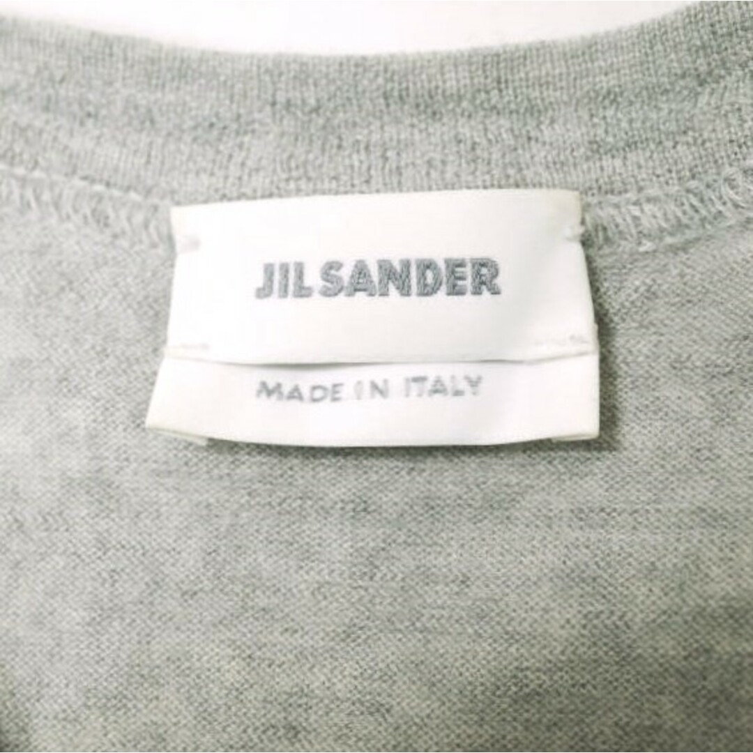 Jil Sander(ジルサンダー)のJIL SANDER ジルサンダー イタリア製 ハイゲージウールVネックカーディガン 751012 MY200058 41 46 ライトグレー ニット トップス【中古】【JIL SANDER】 メンズのトップス(カーディガン)の商品写真