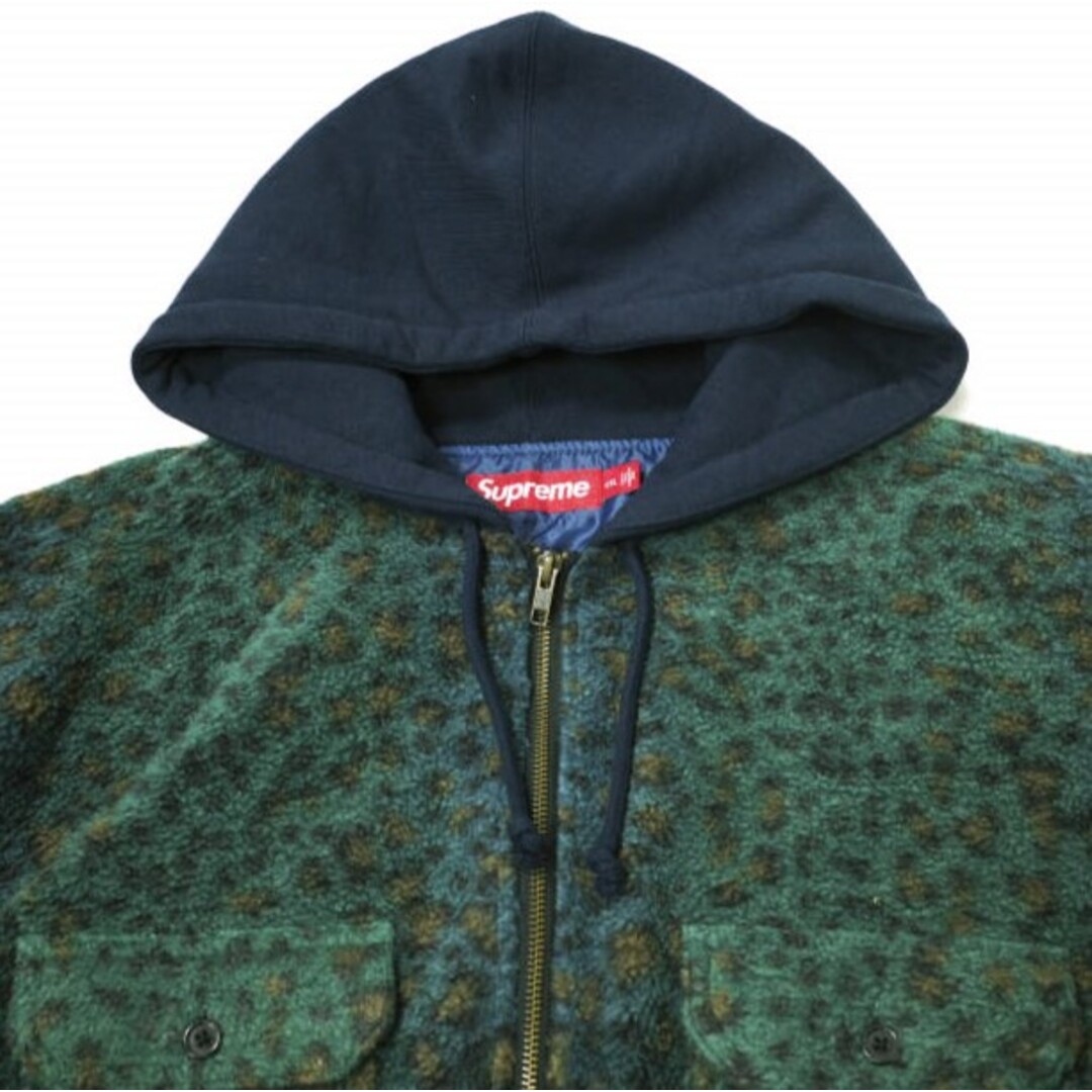 Supreme(シュプリーム)のSUPREME シュプリーム 23AW Fleece Zip Up Hooded Shirt フリースジップアップフーデッドシャツ XXL Teal Leopard WEEK11 パーカー トップス【新古品】【中古】【SUPREME】 メンズのトップス(シャツ)の商品写真