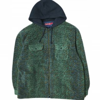 シュプリーム(Supreme)のSUPREME シュプリーム 23AW Fleece Zip Up Hooded Shirt フリースジップアップフーデッドシャツ XXL Teal Leopard WEEK11 パーカー トップス【新古品】【中古】【SUPREME】(シャツ)