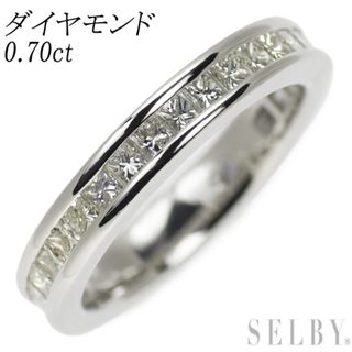  Pt900 プリンセスカット ダイヤモンド ピンキーリング 0.70ct フルエタニティ  (リング(指輪))