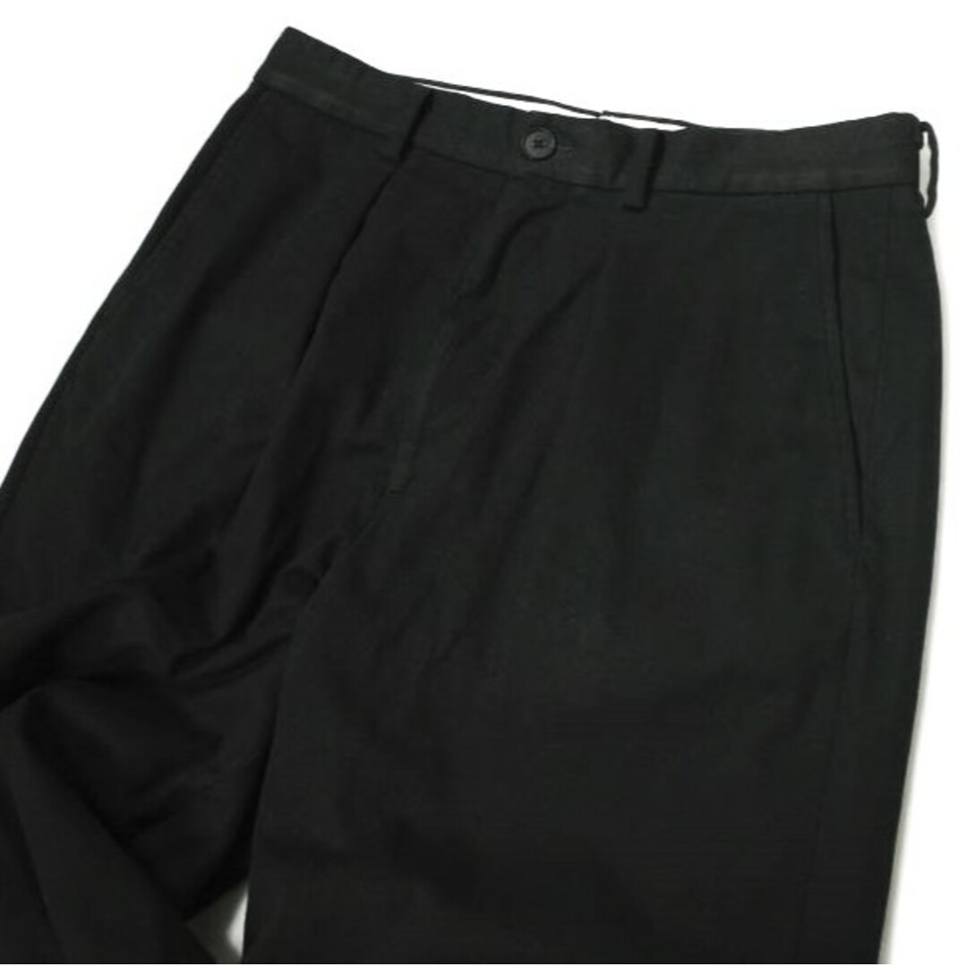 steven alan(スティーブンアラン)のSteven Alan スティーブンアラン ブラッシュドコットン インワンプリーツ スラックス 8114-177-1002 S BLACK パンツ ボトムス【中古】【Steven Alan】 メンズのパンツ(スラックス)の商品写真