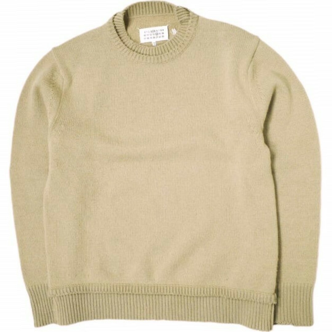 Maison Martin Margiela(マルタンマルジェラ)のMAISON MARGIELA 4 14 メゾンマルジェラ 22AW イタリア製 Elbow Patch Crew Neck Sweater 5G エルボーパッチクルーネックニット SI1GP0001 S18064 S BEIGE セーター レイヤード スエード プルオーバー マルタン トップス【中古】【MAISON MARGIELA】 メンズのトップス(ニット/セーター)の商品写真