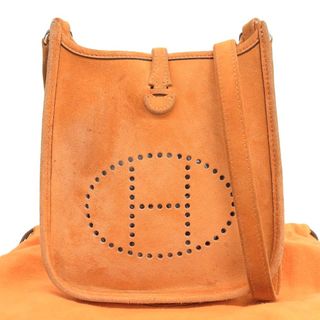 エルメス(Hermes)の【本物保証】 布袋付 エルメス HERMES エヴリンTPM ショルダーバッグ ドブリス スエード オレンジ □H刻印 (ショルダーバッグ)