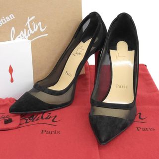 【本物保証】 箱・布袋付 超美品 クリスチャン ルブタン CHRISTIAN LOUBOUTIN GALATIVI ピンヒール メッシュスケルトン 黒 37 1/2 1200557(ハイヒール/パンプス)