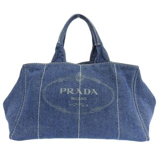 プラダ(PRADA)の【本物保証】 プラダ PRADA カナパ トート ラージ ハンドバッグ トートバッグ キャンバス ブルー B1872B(トートバッグ)