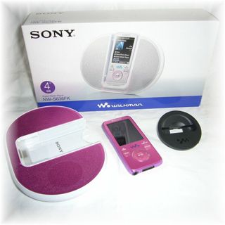 ソニー(SONY)のSONYウォークマン FM付 スピーカー付属4GB ピンクNW-S636FK/P(ポータブルプレーヤー)