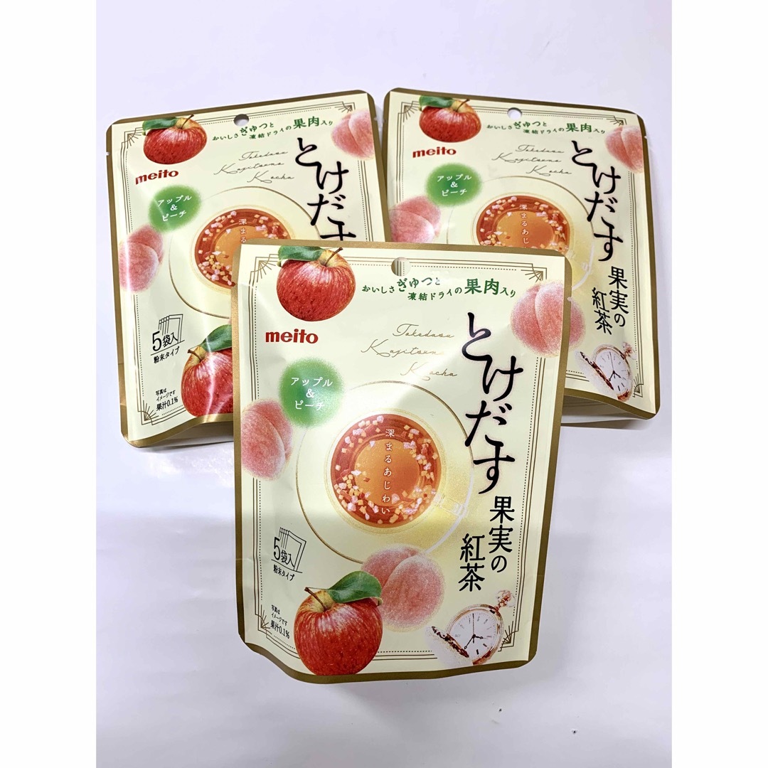 名糖産業(メイトウサンギョウ)のmeito とけだす 果実の紅茶　アップル＆ピーチ　3袋セット 食品/飲料/酒の飲料(茶)の商品写真