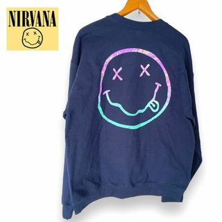 【激レア】US買付 NIRVANA スウェット XL ネイビー ヴィンテージ(スウェット)