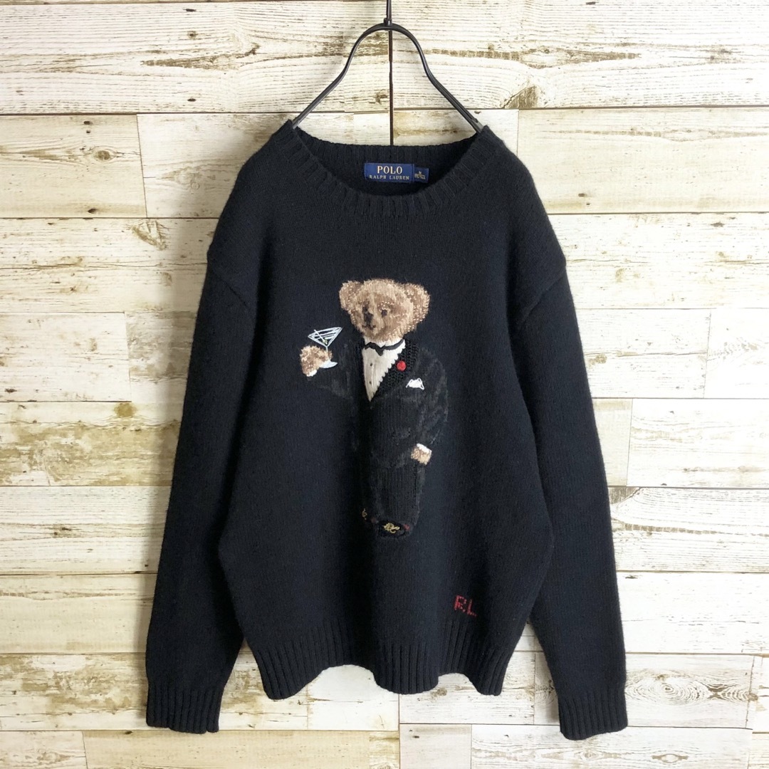 POLO RALPH LAUREN(ポロラルフローレン)のラルフローレン ポロベア タキシードベア 入り ニット セーター 希少 メンズのトップス(ニット/セーター)の商品写真