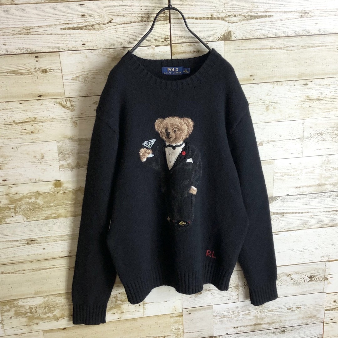 POLO RALPH LAUREN(ポロラルフローレン)のラルフローレン ポロベア タキシードベア 入り ニット セーター 希少 メンズのトップス(ニット/セーター)の商品写真