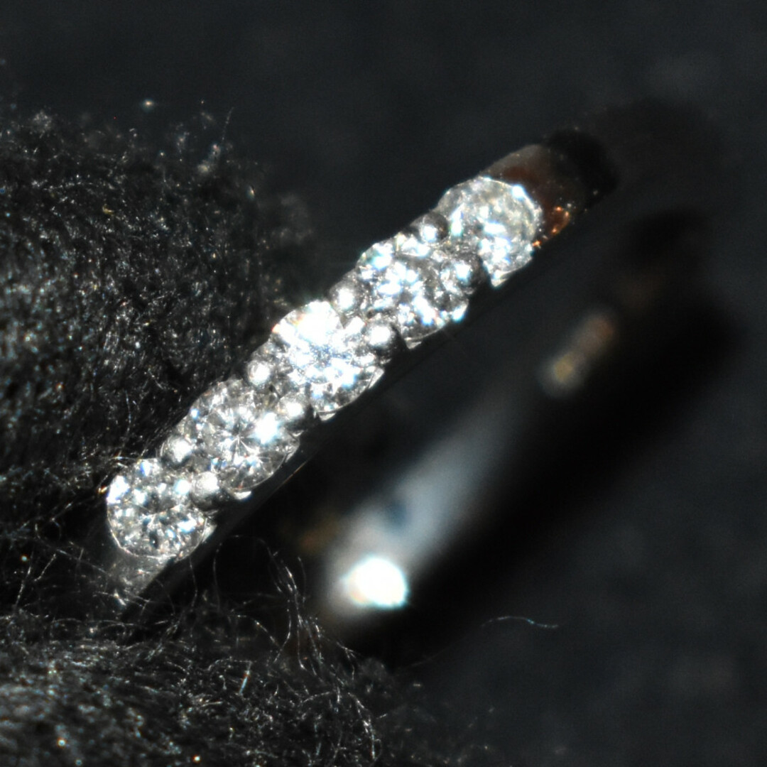 Pt900　ダイヤ5Pリング　プラチナ　ダイヤモンド　0.10ct　約2.0g　約9号　リング　指輪　アクセサリー　セレクトジュエリー　レディース　シンプル　ギフト　プレゼント包装可　【中古】　松山久万ノ台店 レディースのアクセサリー(リング(指輪))の商品写真