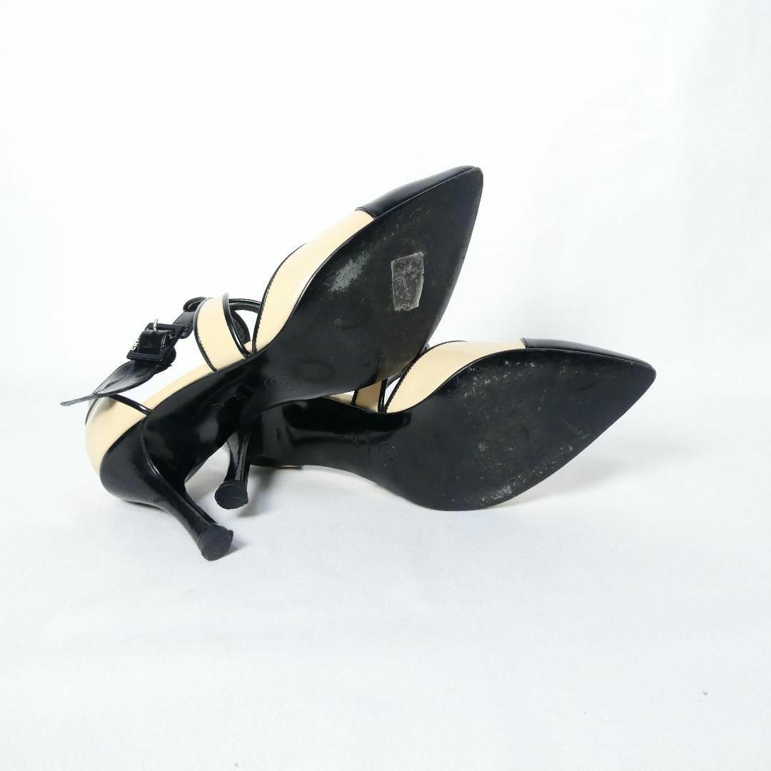 CHANEL(シャネル)の美品 CHANEL バイカラー レザー ポインテッドトゥ ハイヒール パンプス レディースの靴/シューズ(ハイヒール/パンプス)の商品写真