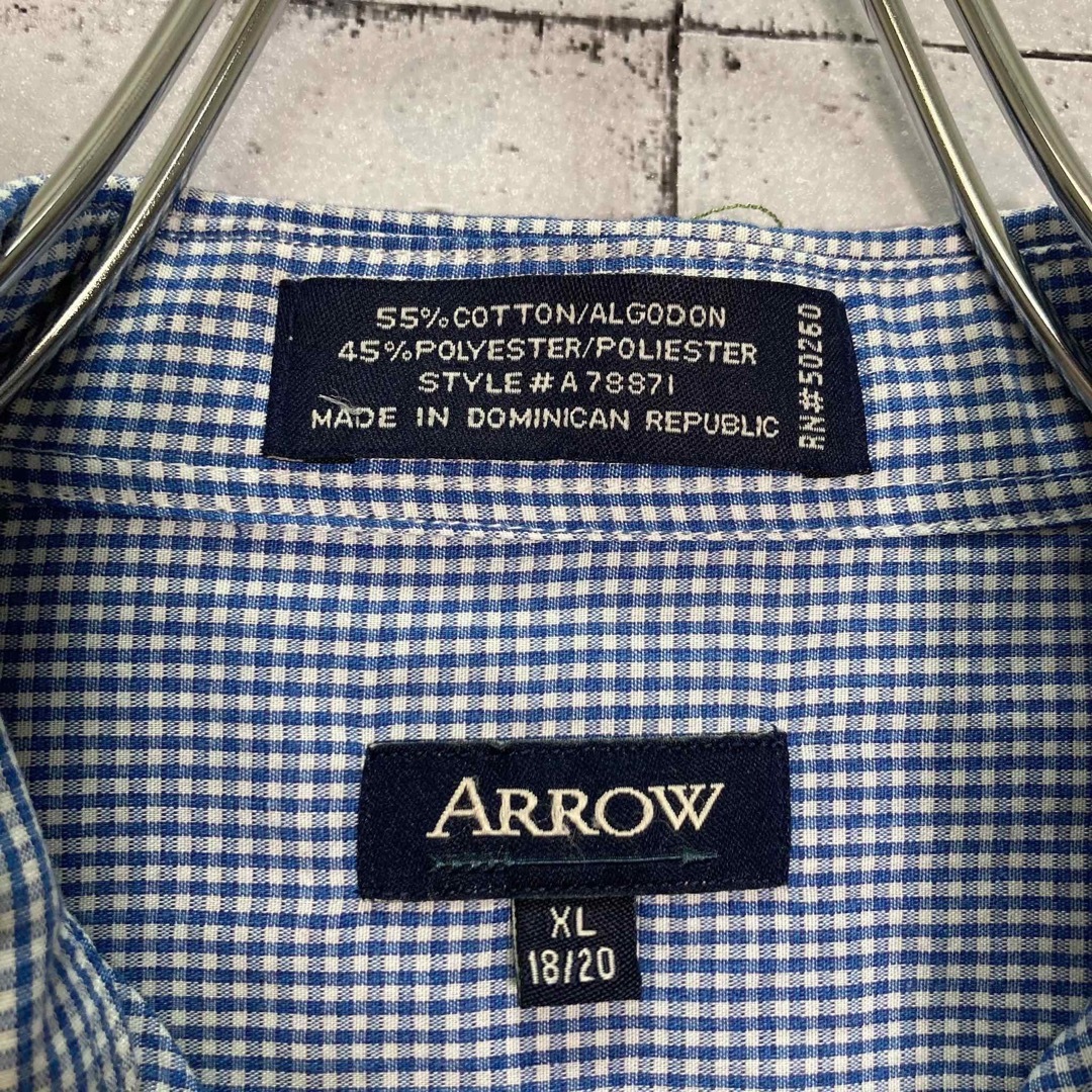 ARROW(アロー)の【US古着】90s ARROW ギンガムチェック ボタンダウン 長袖 シャツ メンズのトップス(シャツ)の商品写真