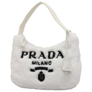 プラダ(PRADA)のプラダ ハンドバッグ Re Edition 2000 テリー ファブリック ロゴ 1NE515 ショルダーバッグ 白 黒(ハンドバッグ)