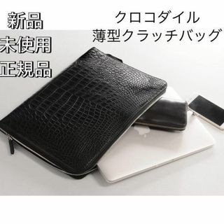 【新品未使用正規品】クロコダイル 本革 クラッチバッグ マット加工 センター取り(ビジネスバッグ)