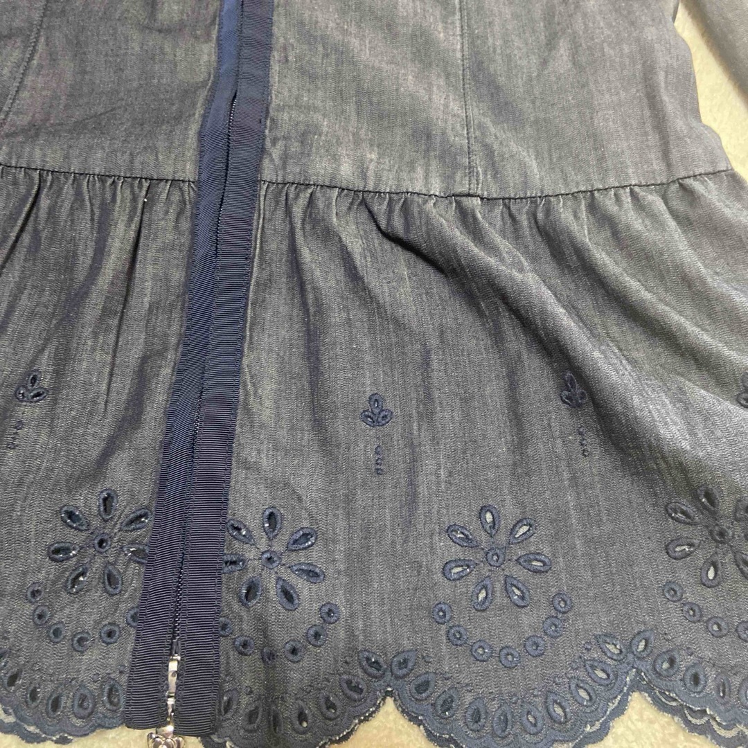 M'S GRACY(エムズグレイシー)のエムズグレイシー　裾と袖口レースデニム風ジャンパー新品 レディースのジャケット/アウター(Gジャン/デニムジャケット)の商品写真