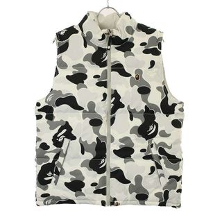 アベイシングエイプ(A BATHING APE)のA BATHING APE ア ベイシング エイプ 23AW Camo Down Vest リバーシブルサルカモダウンベスト 001DNJ801010M グレー S(ダウンベスト)