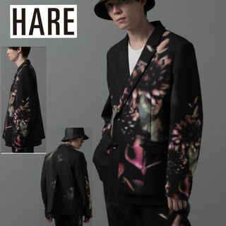 新品同様■HARE ハレ■フラワー フラシジャケット 花柄 ダブル テーラード