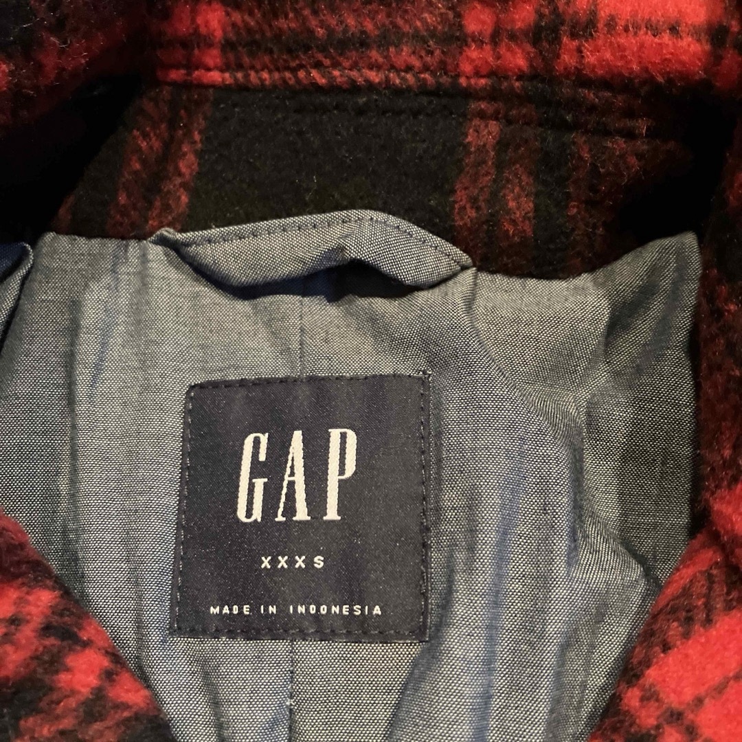 GAP(ギャップ)のライダースジャケット　ダブル　gap  チェック　xxxs　バッファロー レディースのジャケット/アウター(ライダースジャケット)の商品写真