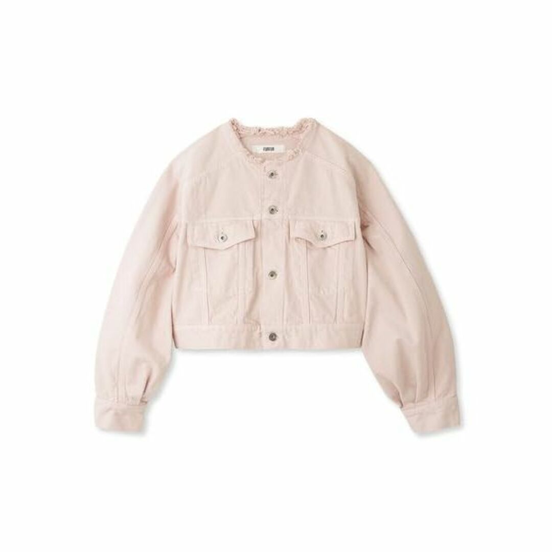 【色: ピンク】[ファーファー] ノーカラーデニムジャケット RWFJ23402 レディースのファッション小物(その他)の商品写真