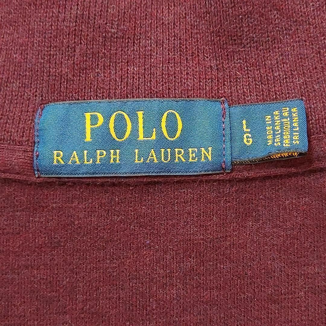 POLO RALPH LAUREN(ポロラルフローレン)のラルフローレン ハーフジップニット L ボルドー赤 ポニー刺繍 緑 メンズのトップス(スウェット)の商品写真