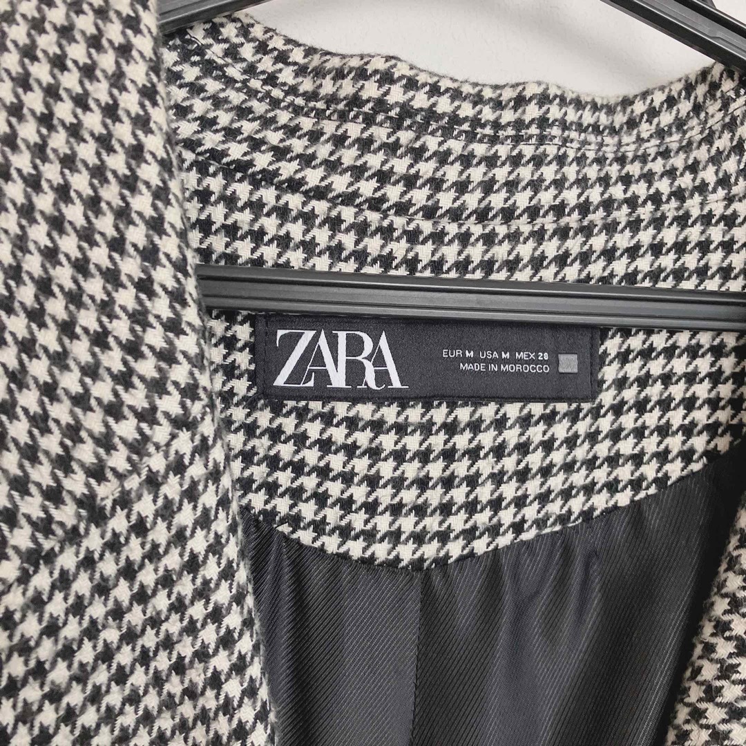 ZARA(ザラ)のzara アウター コート 千鳥格子　ジャケット レディースのジャケット/アウター(チェスターコート)の商品写真