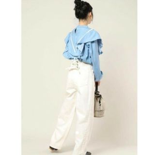 100%本物 FREAK'S STORE(サロペット/オーバーオール ・ ホワイト/白色系 サロペット・オーバーオール・オールインワン