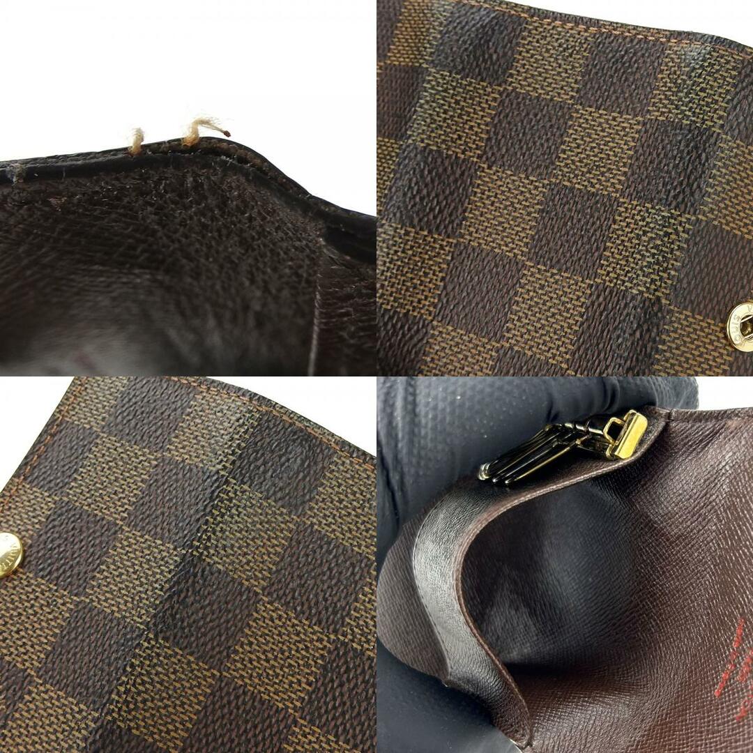 LOUIS VUITTON(ルイヴィトン)の【中古】 ルイ・ヴィトン キーケース ミュルティクレ4 N62631 ダミエキャンバス エベヌ ブラウン ゴールド金具 4連 普段使い 小物 LOUIS VUITTON ハンドメイドのファッション小物(キーケース/名刺入れ)の商品写真