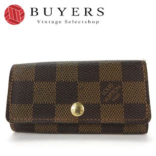 ルイヴィトン(LOUIS VUITTON)の【中古】 ルイ・ヴィトン キーケース ミュルティクレ4 N62631 ダミエキャンバス エベヌ ブラウン ゴールド金具 4連 普段使い 小物 LOUIS VUITTON(キーケース/名刺入れ)