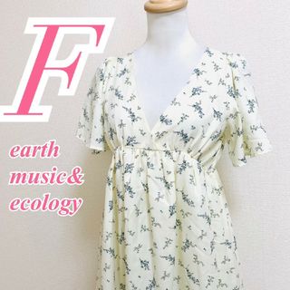 アースミュージックアンドエコロジー(earth music & ecology)のアースミュージックアンドエコロジー　ワンピース　F　花柄　カシュクール　ロング丈(ロングワンピース/マキシワンピース)