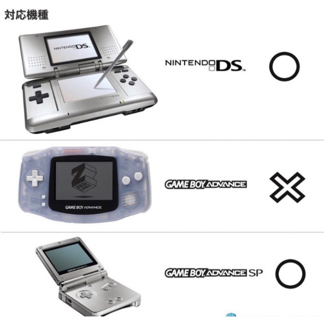 ニンテンドーDS(初代DS) ゲームボーイアドバンスSP 対応 ニンテンドーDS(初代DS) ゲームボーイアドバンスSP 対応